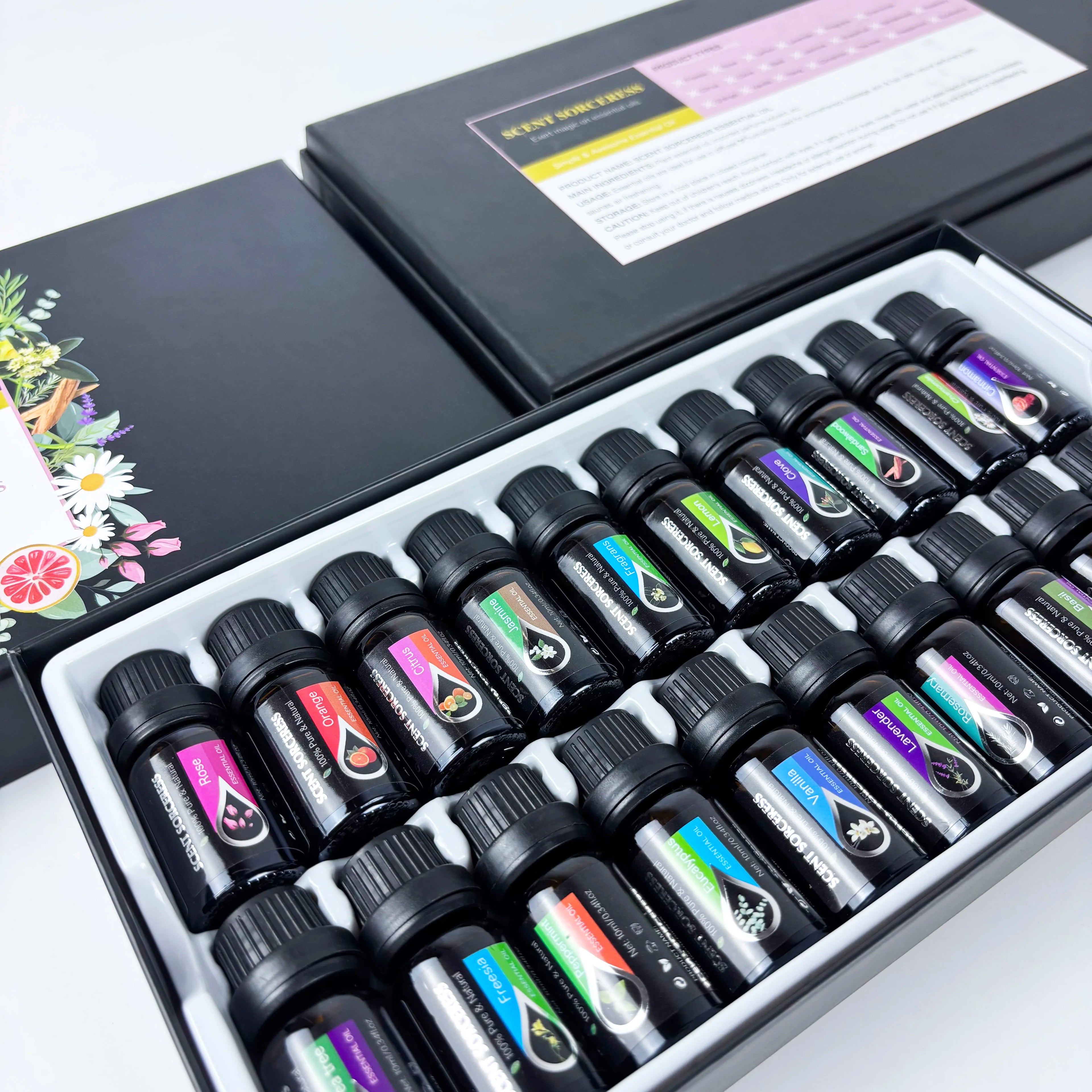 Scent Sorceress 20Pcs Essential Oil Set Lavender Eucalyptus Lemon Orange