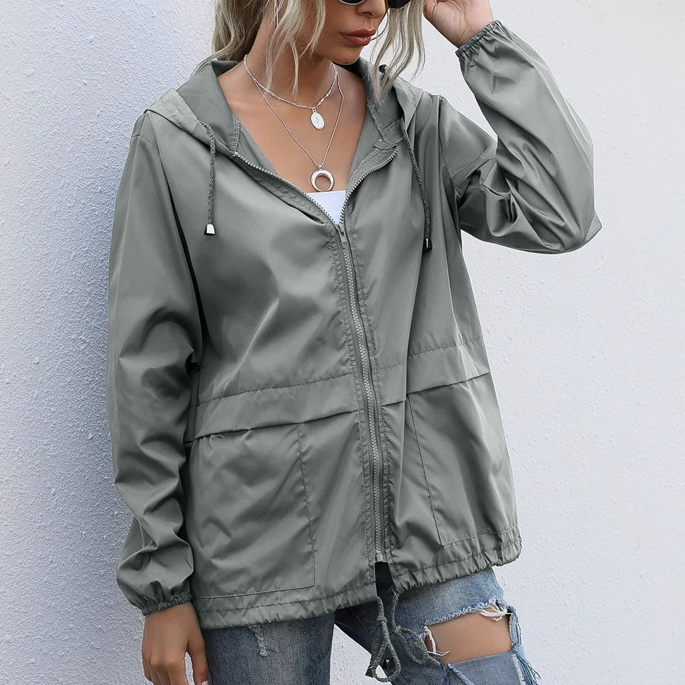 Women Waterproof Windproof Rain Jacket For Outdoor Hiking
