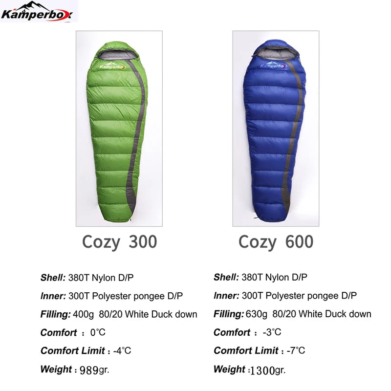 Kamperbox Lightweight Duck Down Sleeping Bag For Winter Camping