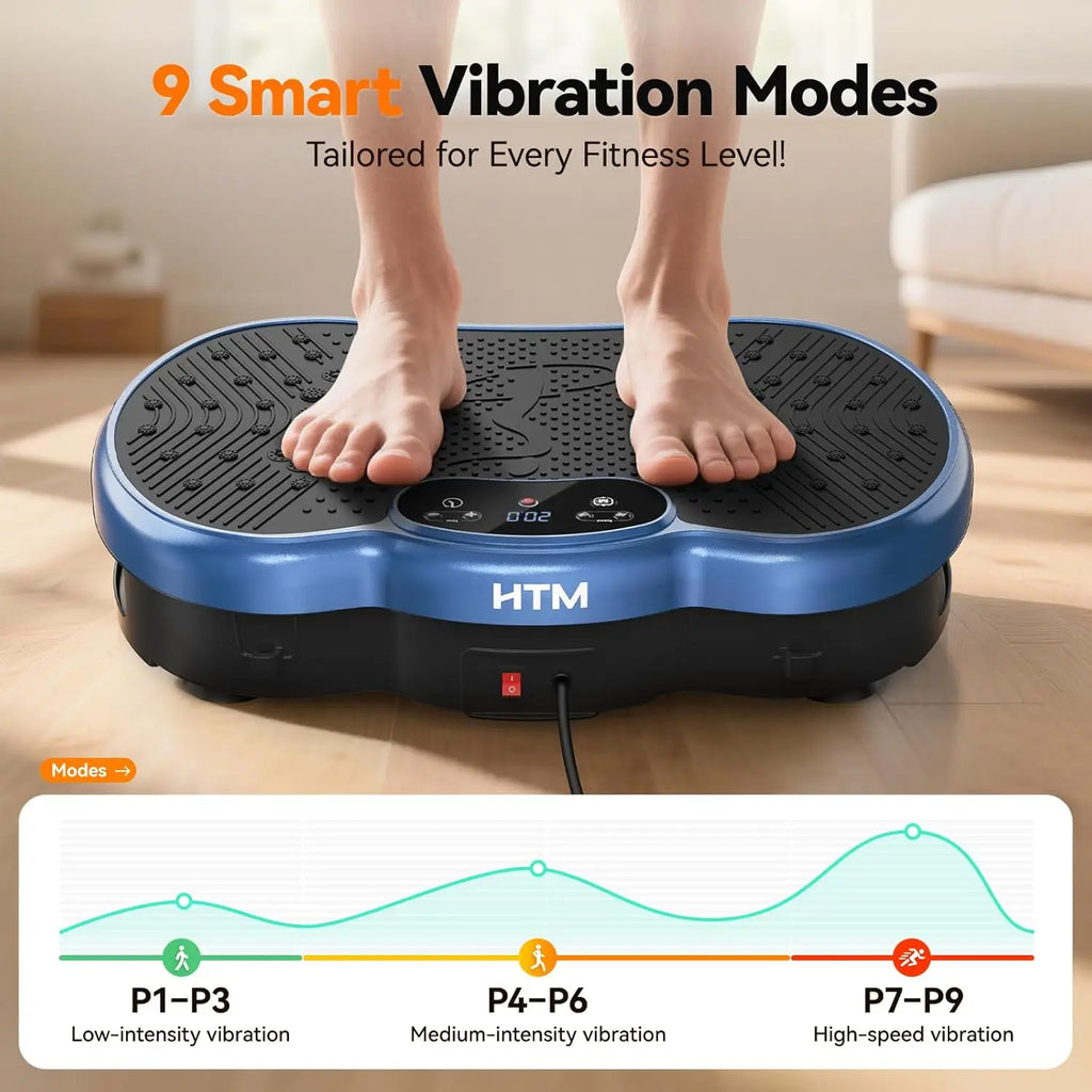 HTMM Fitness Vibration Plate Whole Body Exercise Machine With 120 Speed Levels Calorie Tracking Fat Burning Home Gym