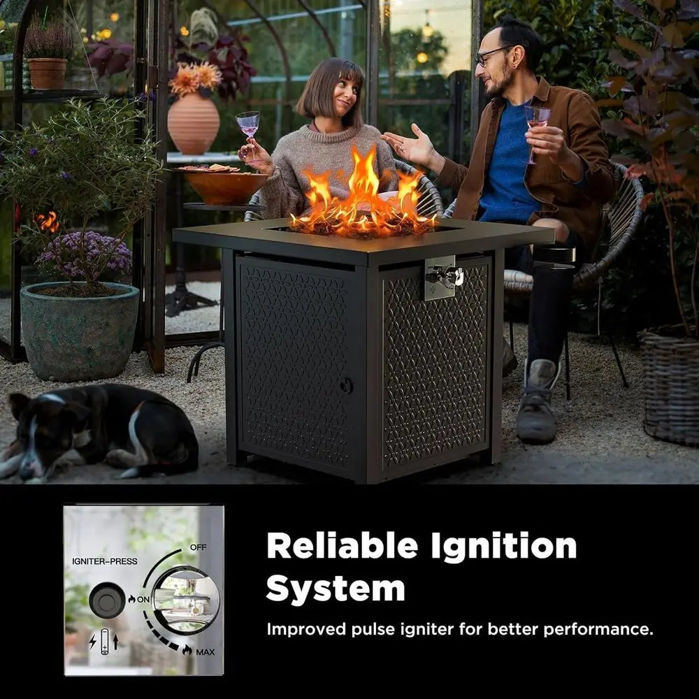 Propane Fire Pit Table 50,000 BTU Steel For Outdoor Ambience