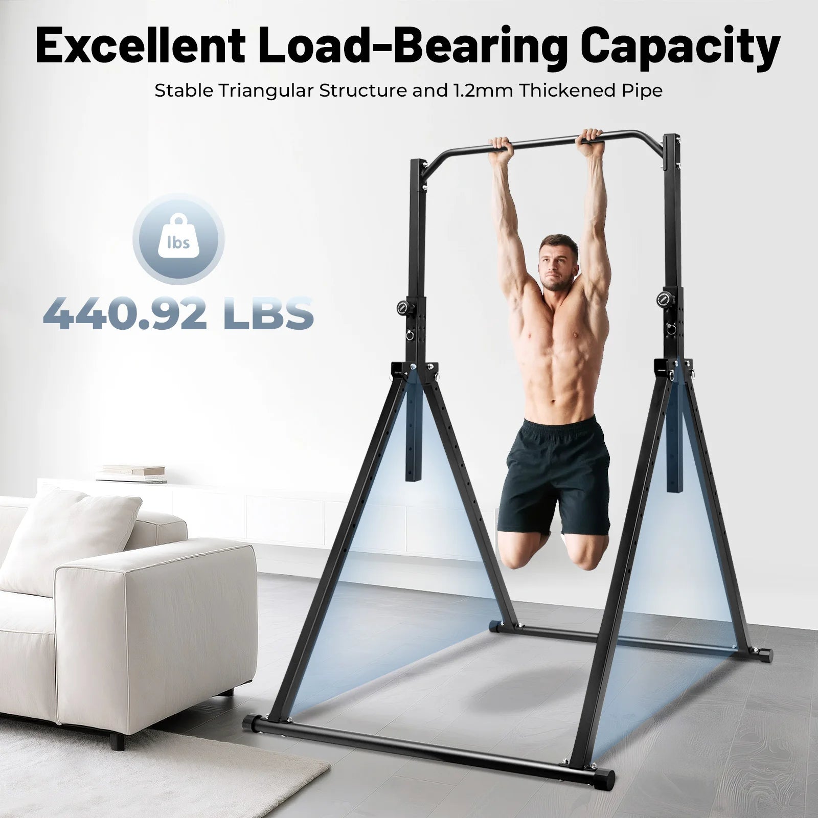 Foldable Pull Up Bar Station Multifunctional Home Gym Fitness Tower