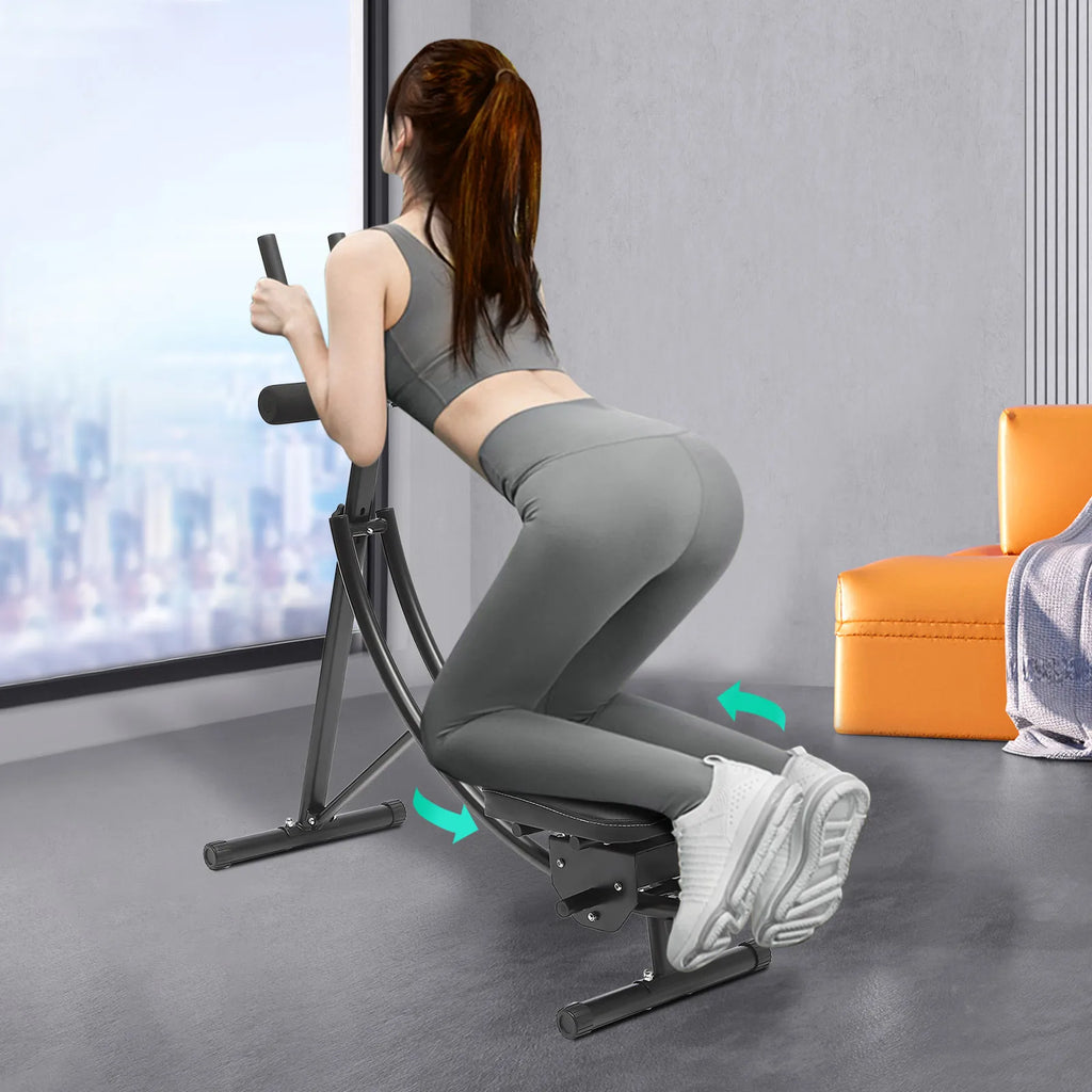 Foldable Ab Exercise Machine With 3 Gears 0 To 180 Rotation LED Display Home Gym