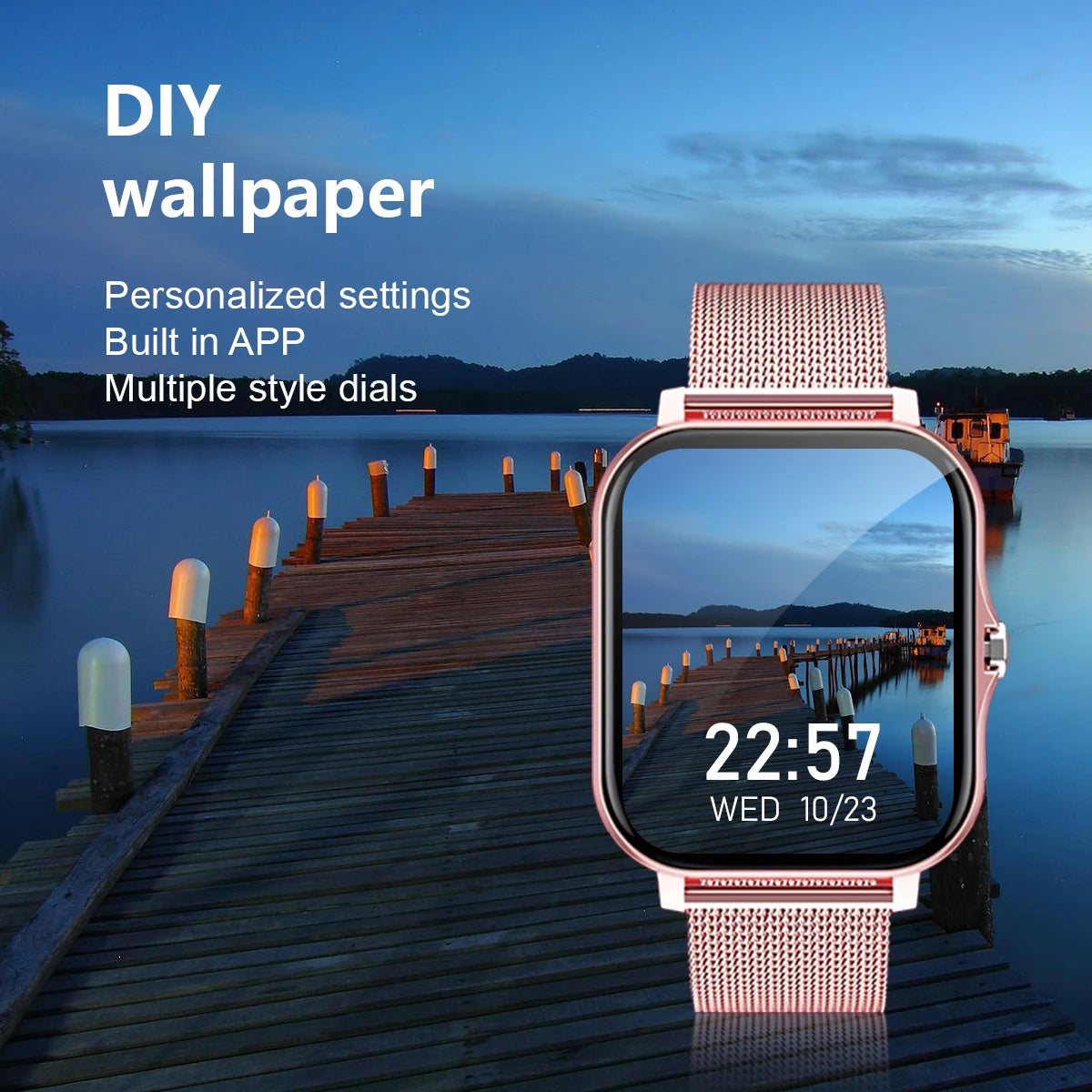 Odelettevcy Smartwatch With Wireless Calling Dial Fitness Tracking iPhone Android