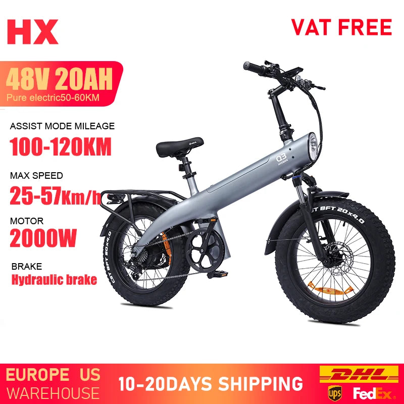 HX 2000W Electric Mountain Bike 48V 20Ah Fat Tire Edition