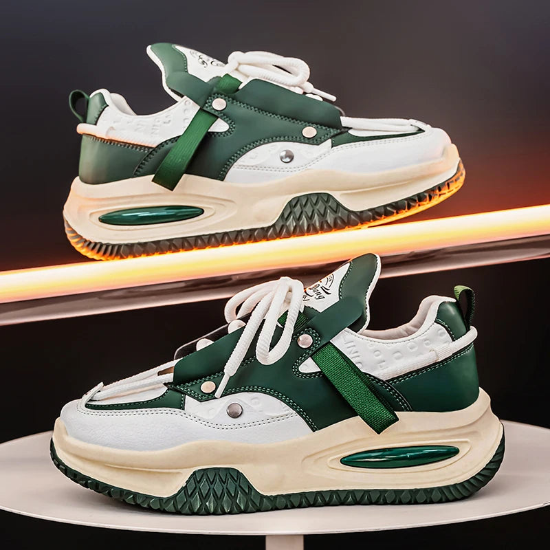Men's Korean Style Thick Sole Lace Up Casual Sports Shoes