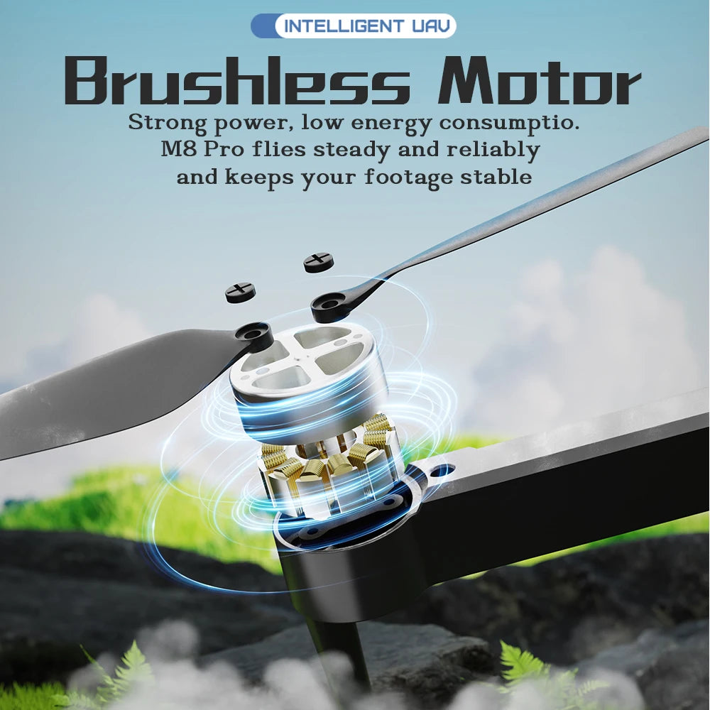 EY M8 Pro Brushless Drone With 2 Batteries HD Camera