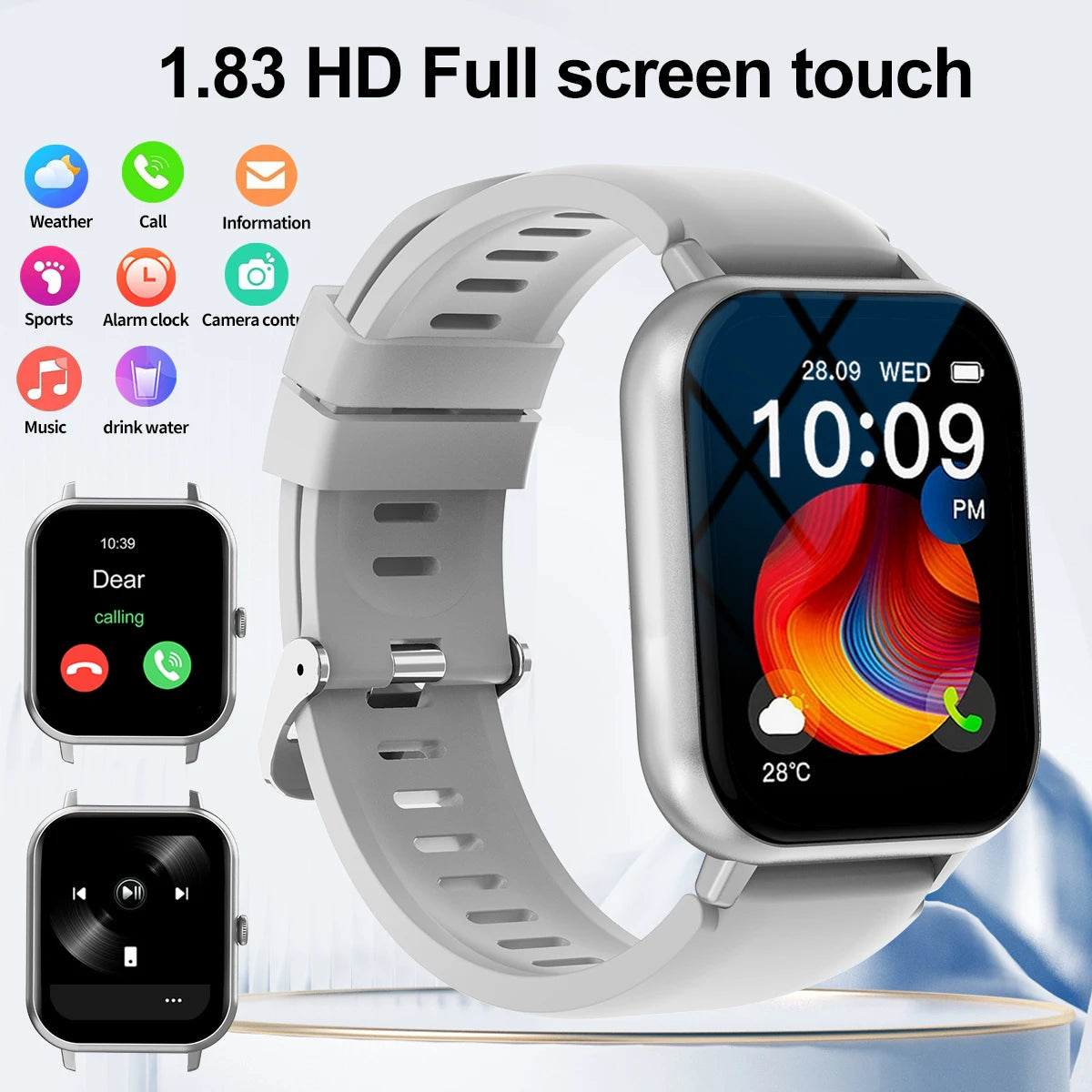 Smart Watch With Wireless Calling Music Messages Custom Watch Face