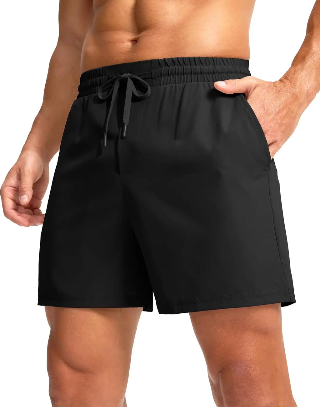 NONECN Men's Quick Dry Running Shorts With Zipper Pocket