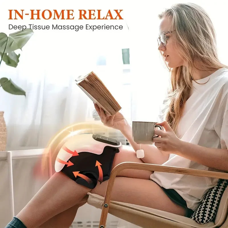 OpeningSmile Cordless Knee Massager With Heat And Vibration LED Screen