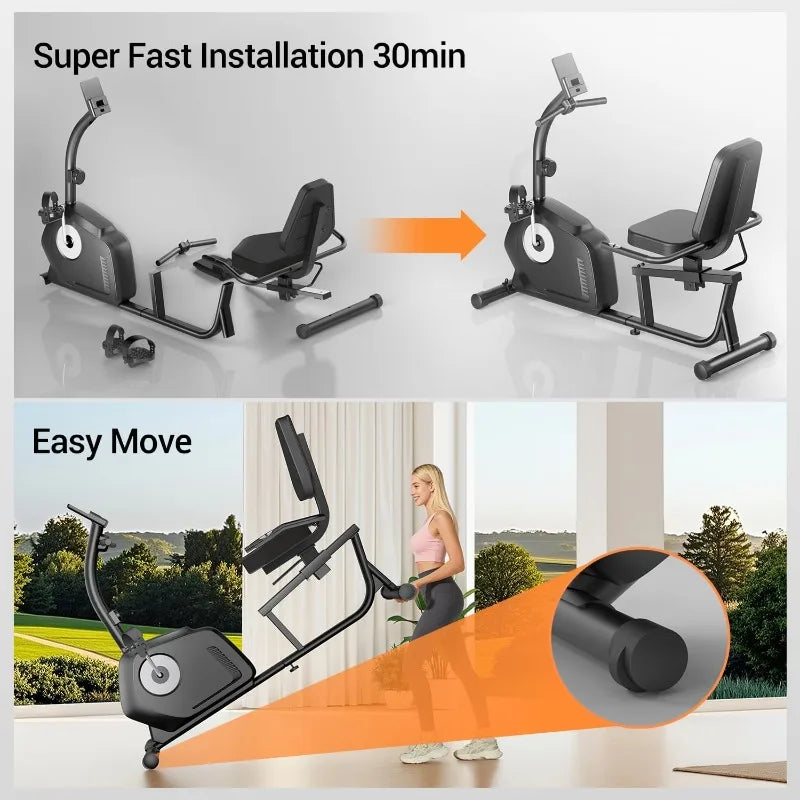 Cursor Fitness Recumbent Exercise Bike With 16 Level Magnetic Resistance