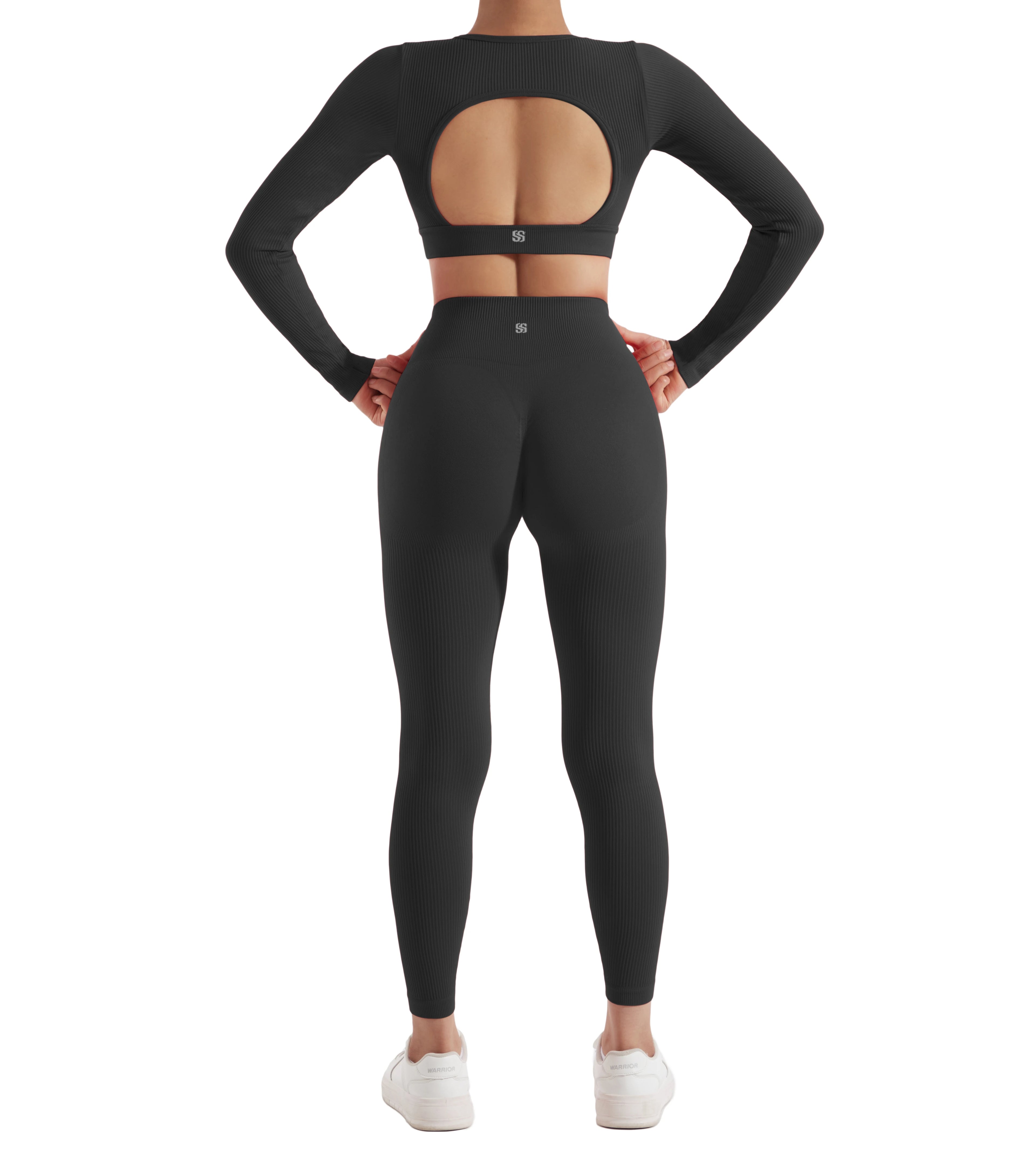 NONECN Yoga Set Women Quick Dry Sports Suit Long Sleeve