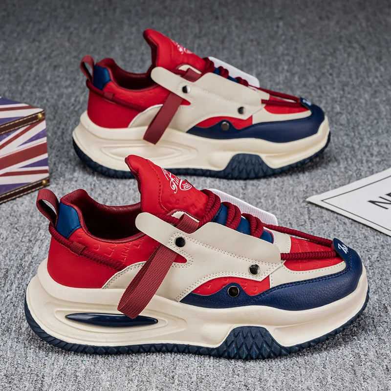 Men's Korean Style Thick Sole Lace Up Casual Sports Shoes