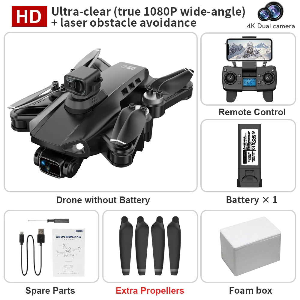 ISHOWTIENDA L900 Pro Se Drone 4K HD GPS Camera 5G WiFi FPV Brushless RC Helicopter