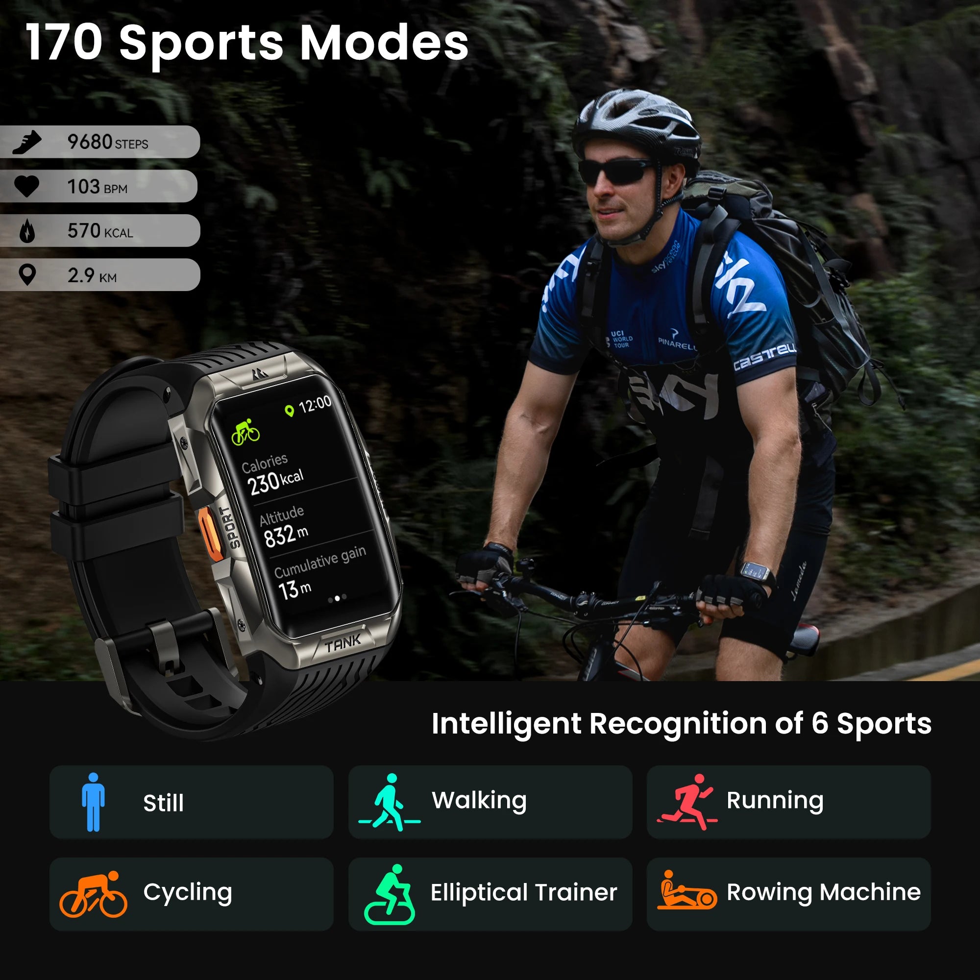 KOSPET Tank X2 Smartwatch IP69K Waterproof AMOLED Bluetooth Call