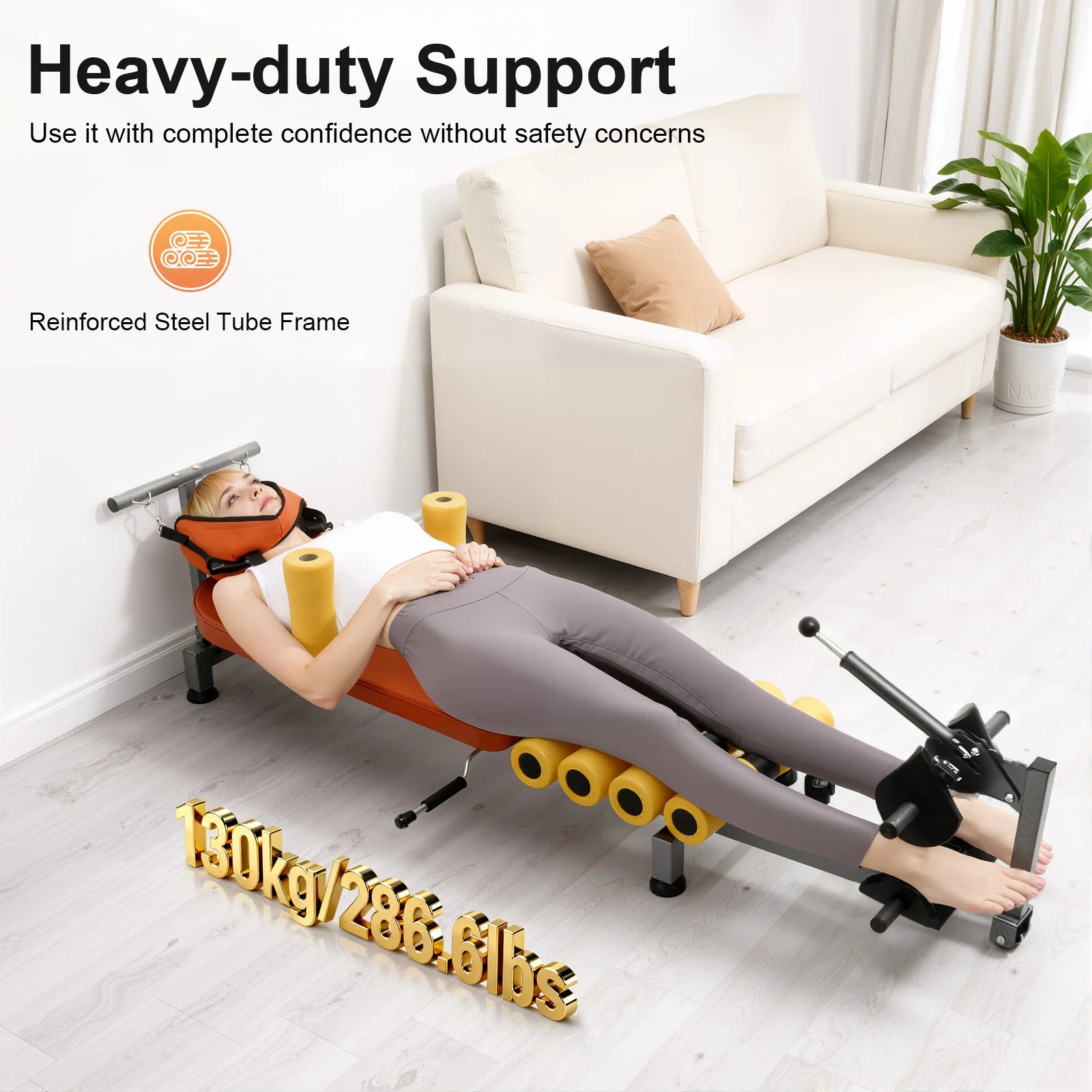 Adjustable Back Stretch Bench 130kg Capacity For Neck Back Relief