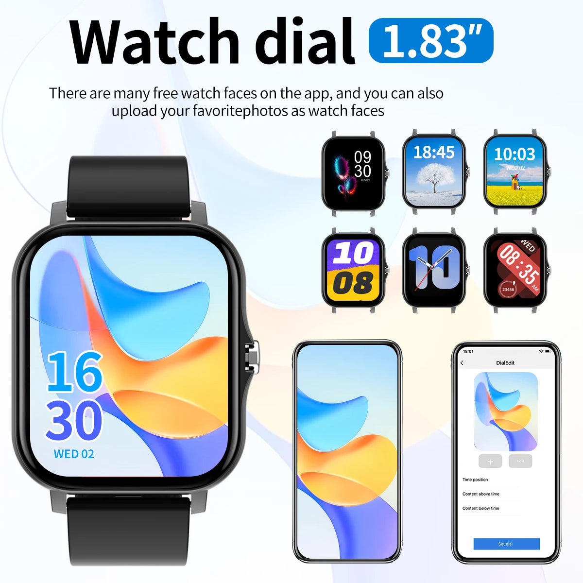 Smartwatch With Call Answer, Call Rejection, Android Iphone Compatible