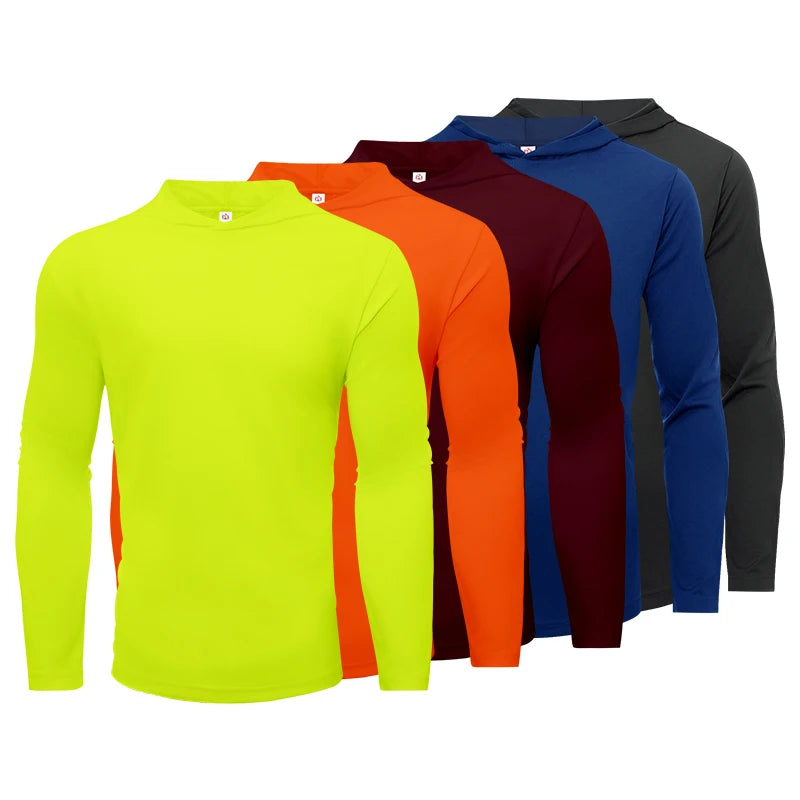 5 Pack Men's Hooded Long Sleeve Sports Shirts For Running