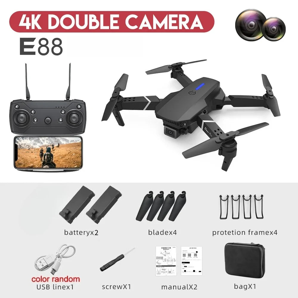 QJ RC Drone 4K Folding FPV With 2 Batteries