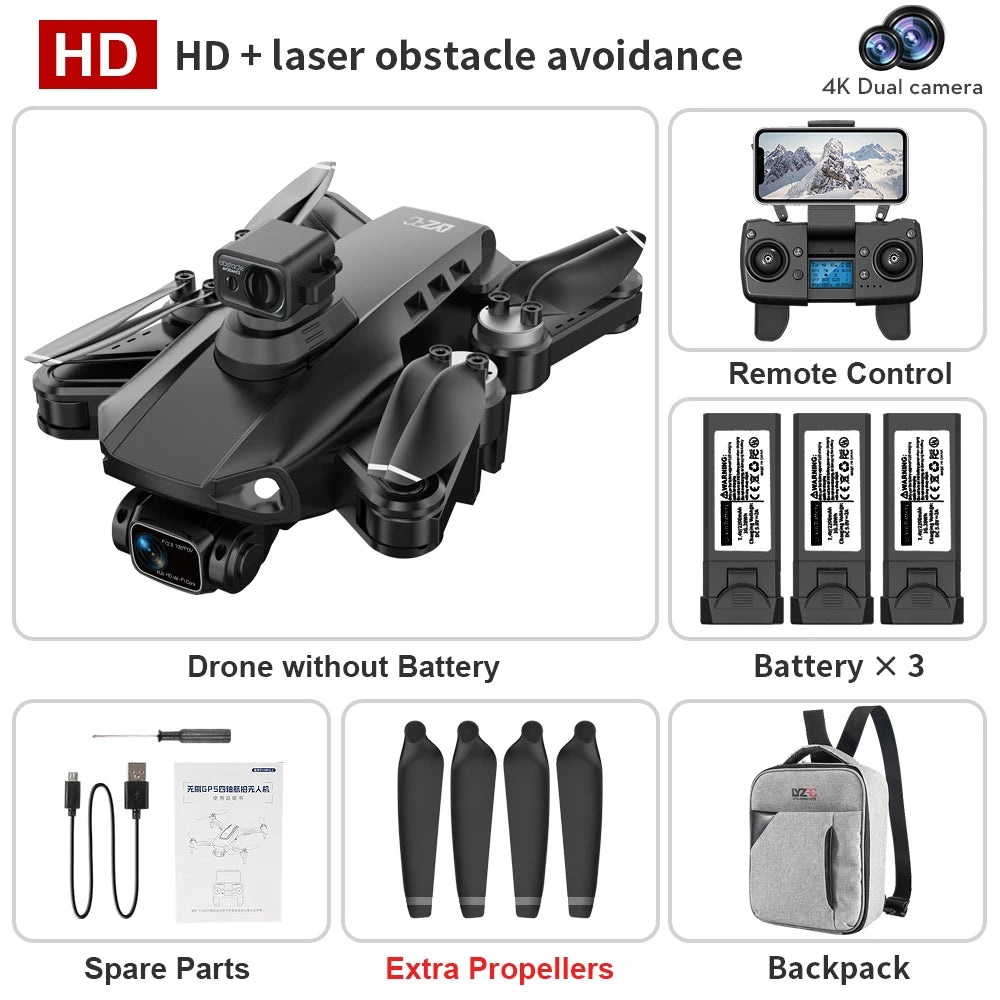 ISHOWTIENDA L900 Pro Se Drone 4K HD GPS Camera 5G WiFi FPV Brushless RC Helicopter