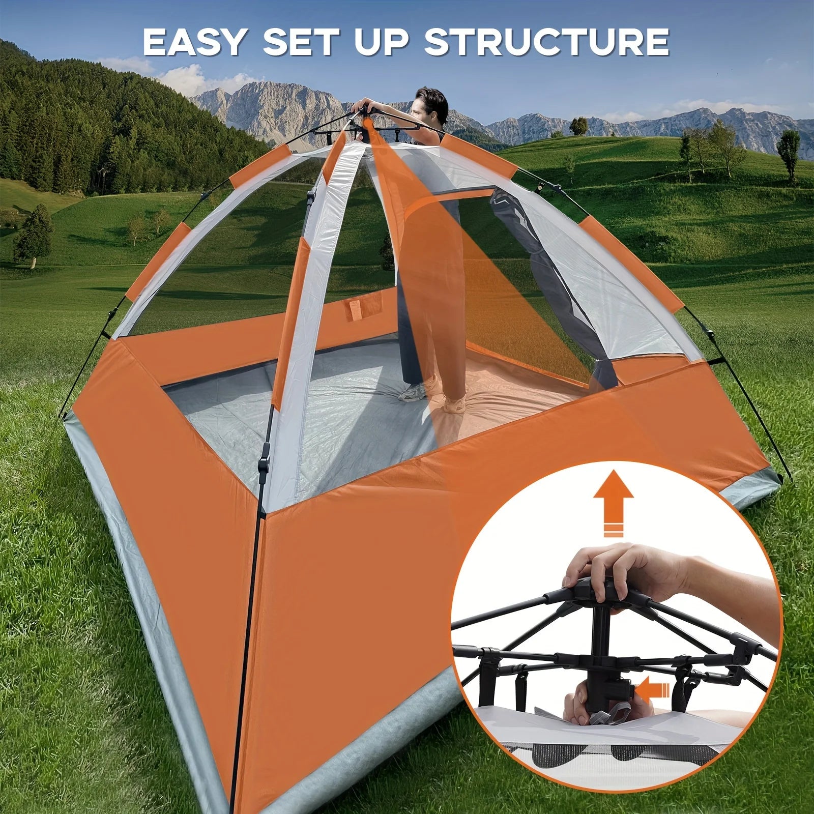 Unp Pop Up Camping Tent Instant Setup With Rain Fly Waterproof