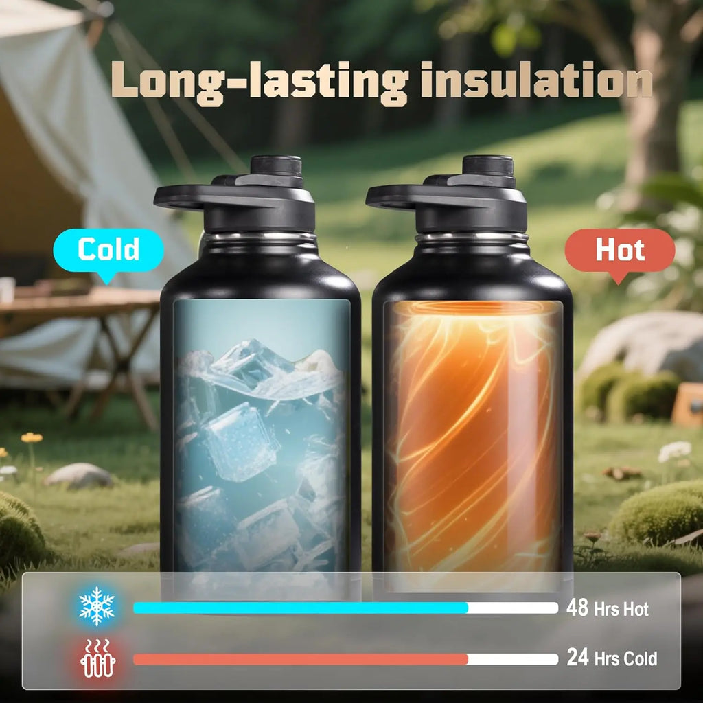 Insulated Stainless Steel Water Bottle With Straw And Lids
