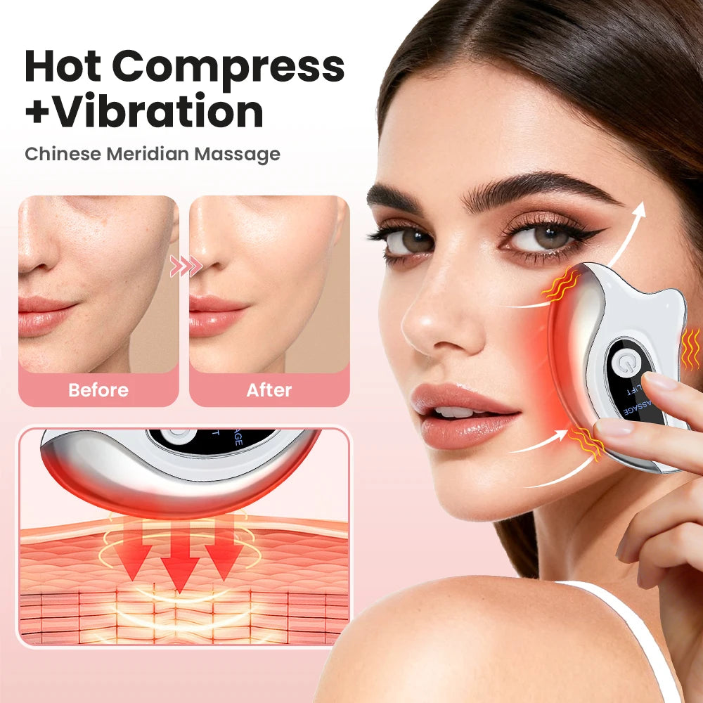 Agdoad Electric Face Gua Sha Massager With LED Light Therapy