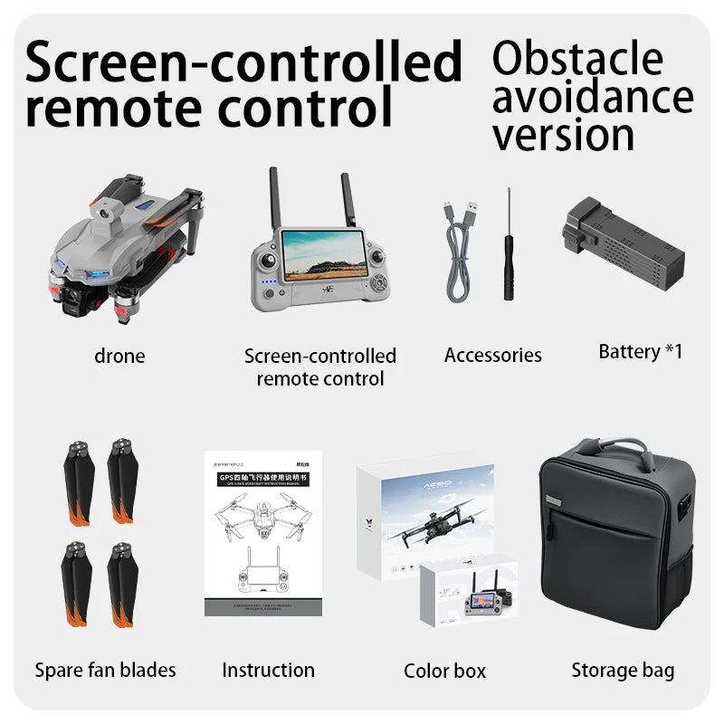 ISHOWTIENDA 4K Drone with Three-Axis Gimbal and Dual HD Cameras