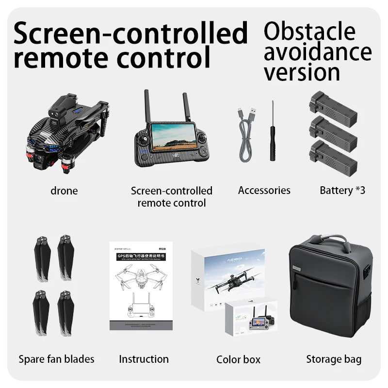 ISHOWTIENDA 4K Drone with Three-Axis Gimbal and Dual HD Cameras
