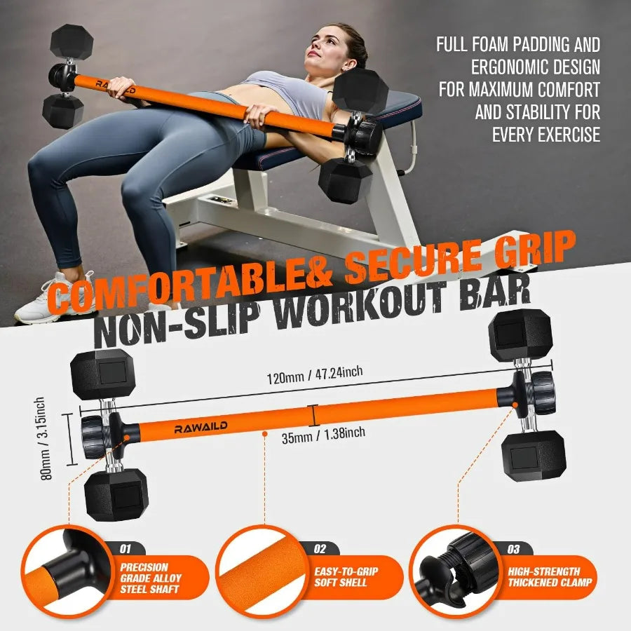 Dumbbell Converter To Barbell Set For Bench Press And More
