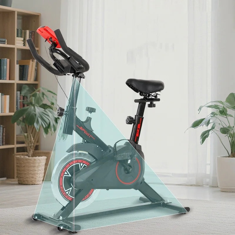 Silent Indoor Spin Bike With Adjustable Seat For Home Cardio