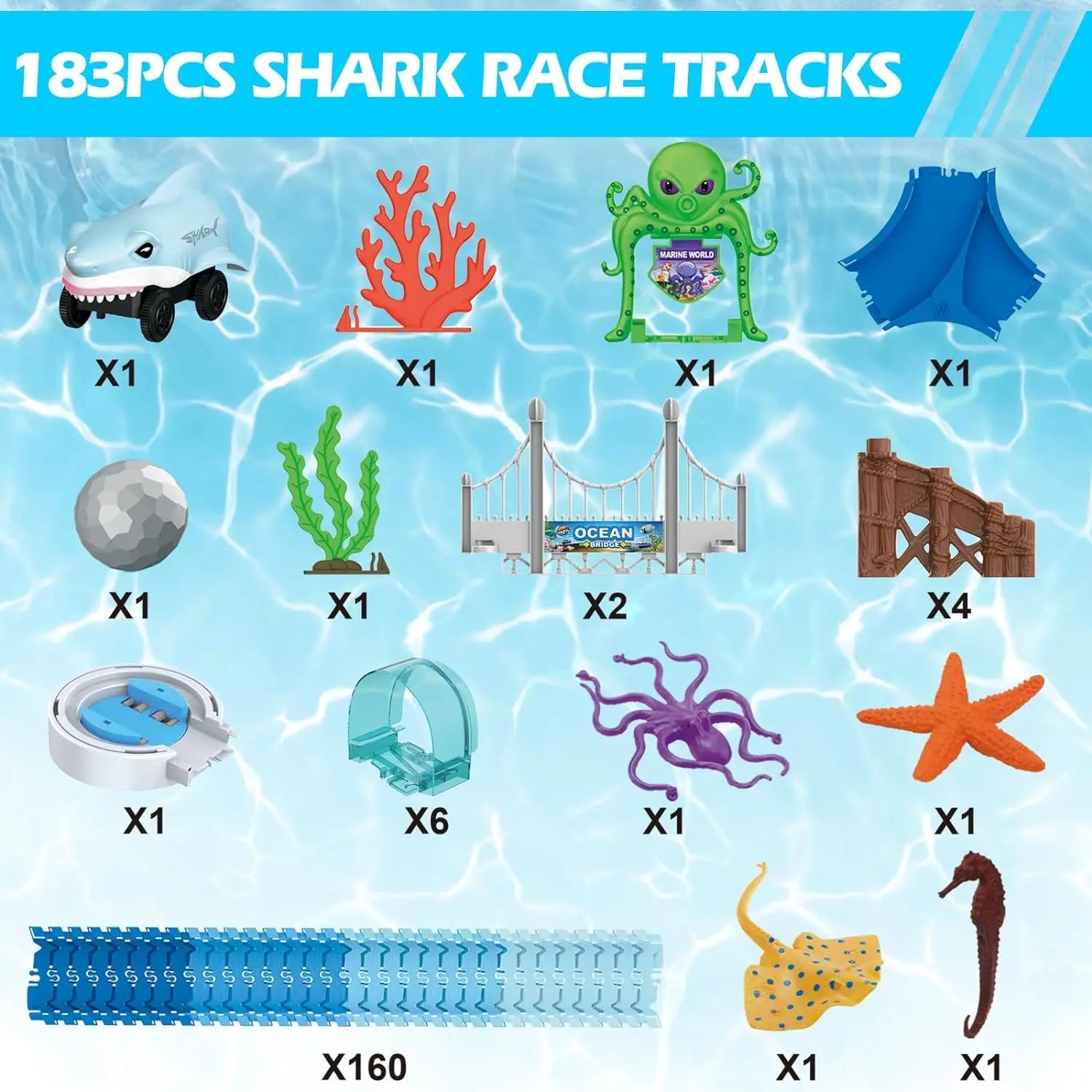 VATOS Shark Race Car Toy Diecast Ocean Theme For Kids