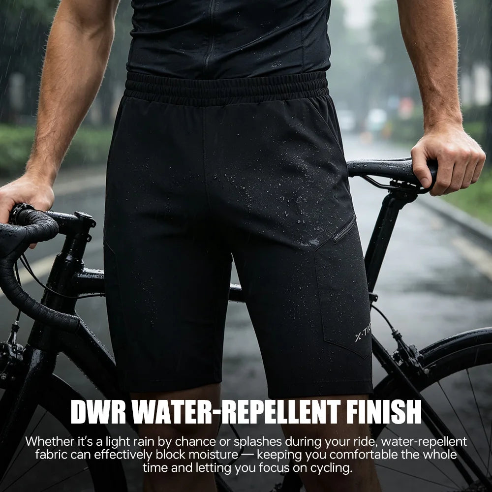 X-TIGER 2-in-1 All-Weather Cycling Shorts Padded MTB for Men