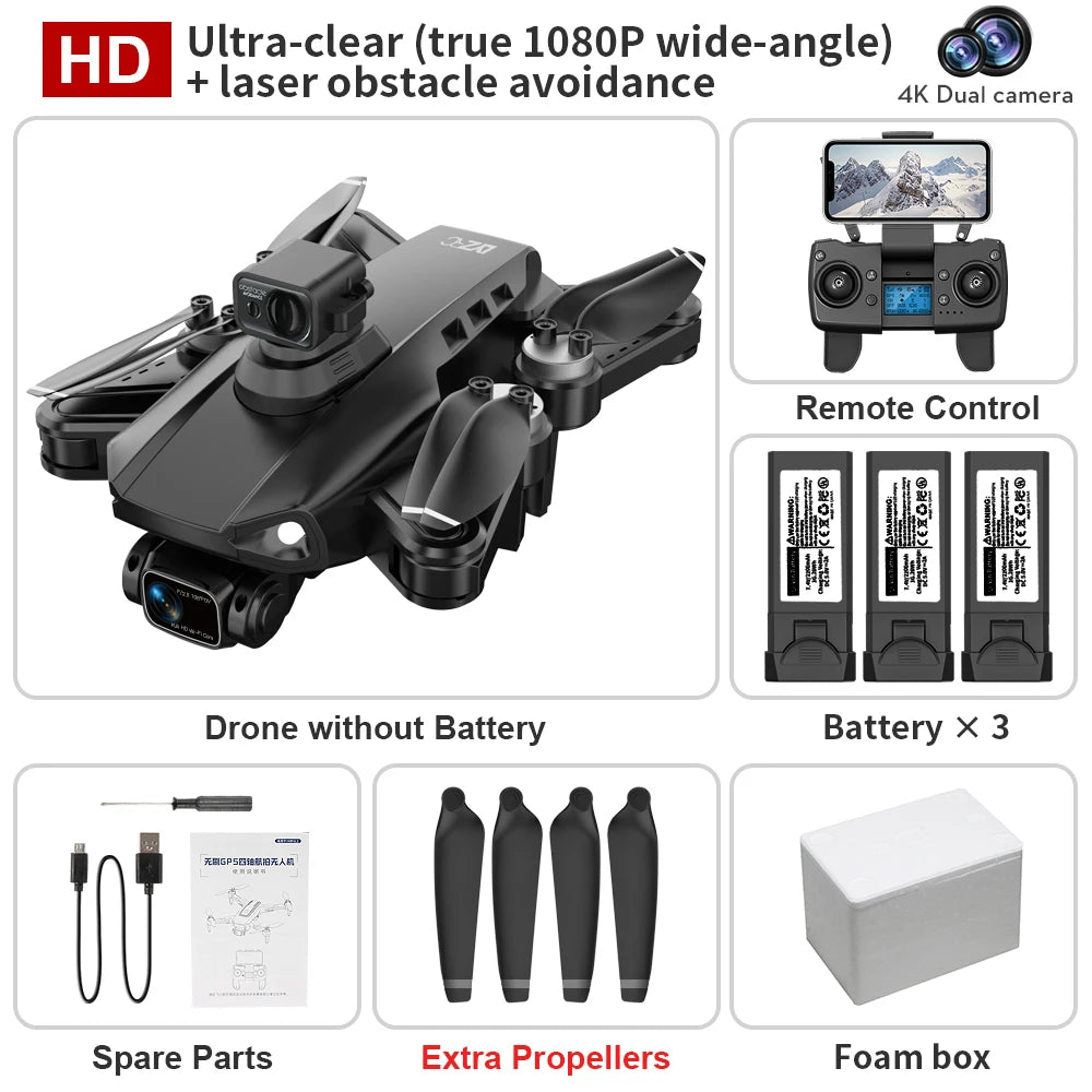ISHOWTIENDA L900 Pro Se Drone 4K HD GPS Camera 5G WiFi FPV Brushless RC Helicopter