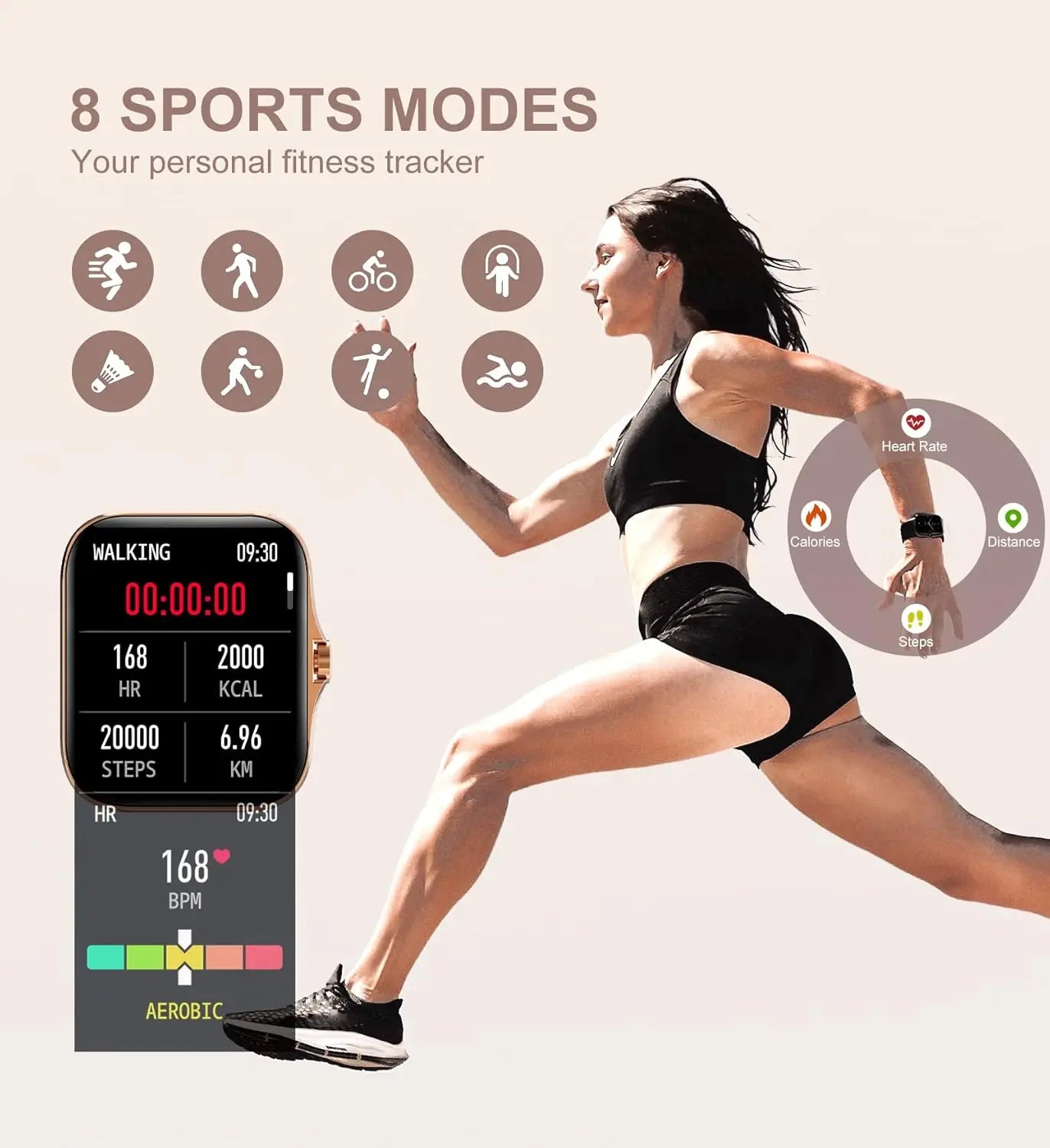 Smart Watch For Women Fitness Tracker With Heart Rate Monitoring