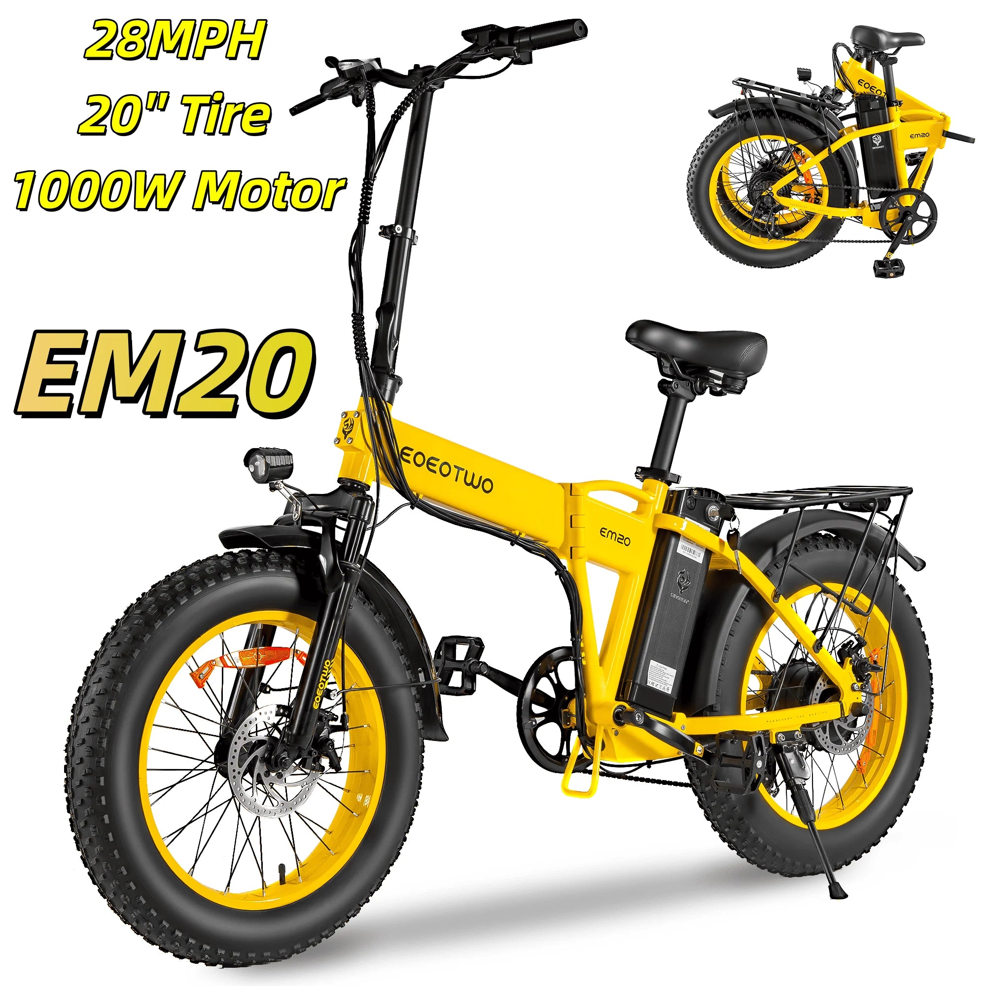 EOEOTWO 1500W Electric Fat Tire Mountain Ebike UL2849 48V 15Ah