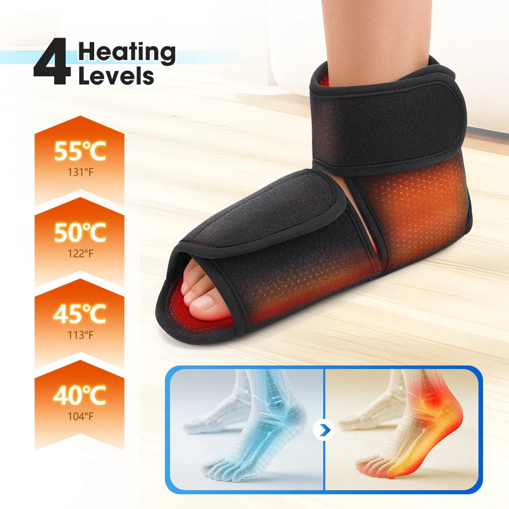 Hailicare Heated Ankle Foot Massager With Air Compression 4 Levels