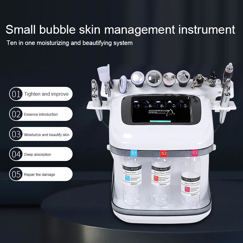 XHUODADA 10 In 1 Aqua Peeling Lift Skin Bubble Moisturizer Oxygen Facial Device For Cleansing And Dermabrasion
