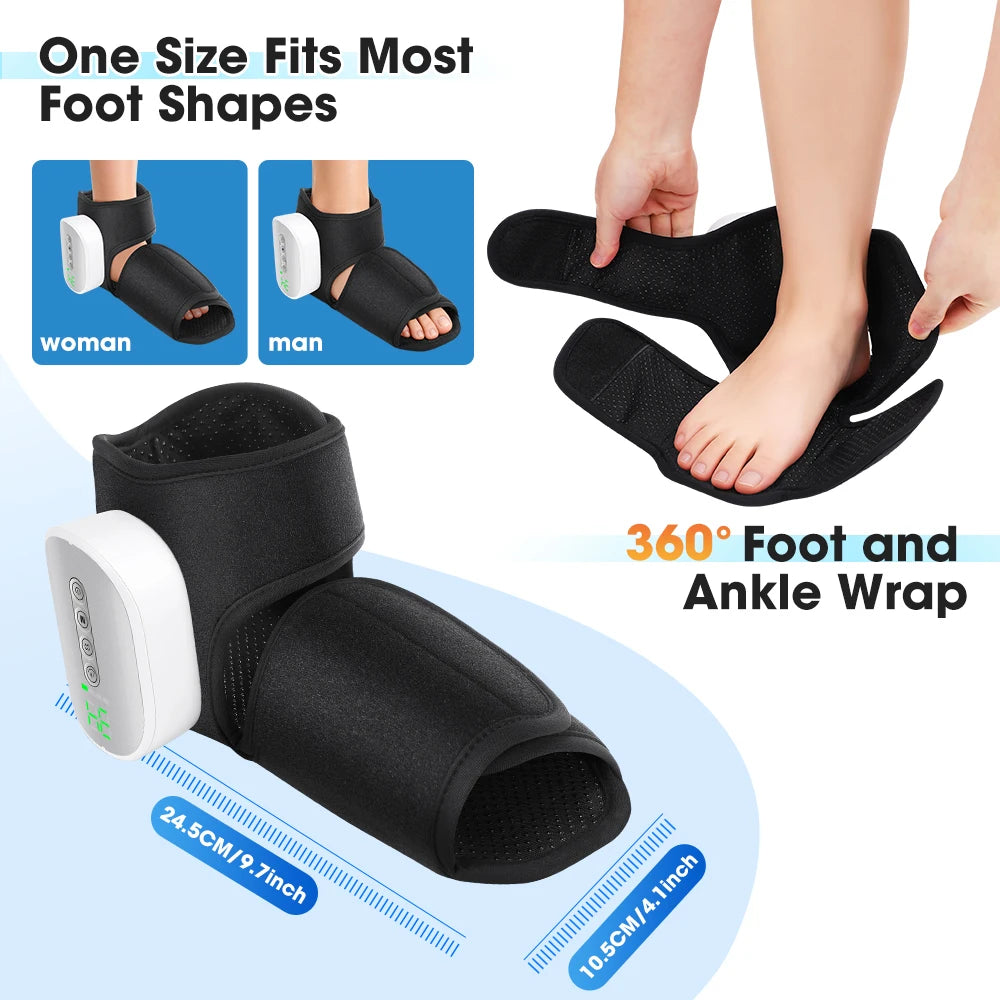 Hailicare Heated Ankle Foot Massager With Air Compression 4 Levels