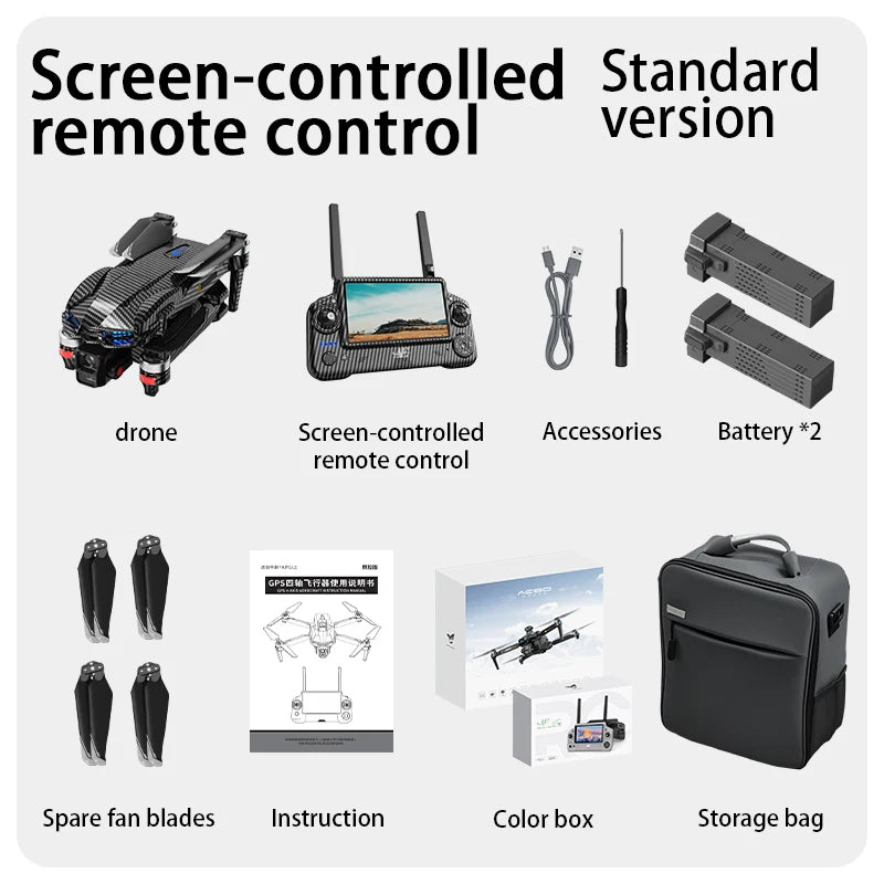 ISHOWTIENDA 4K Drone with Three-Axis Gimbal and Dual HD Cameras