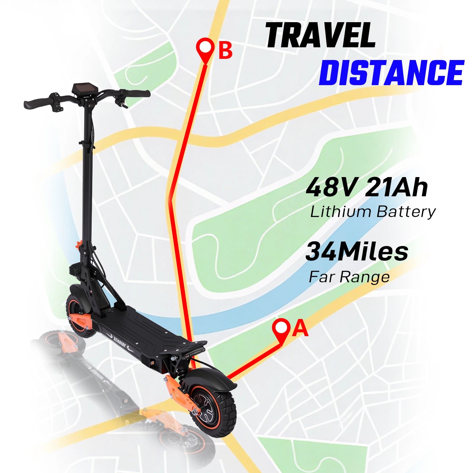 K11 1200W Electric Scooter 40 MPH Off Road Folding 11 Inch