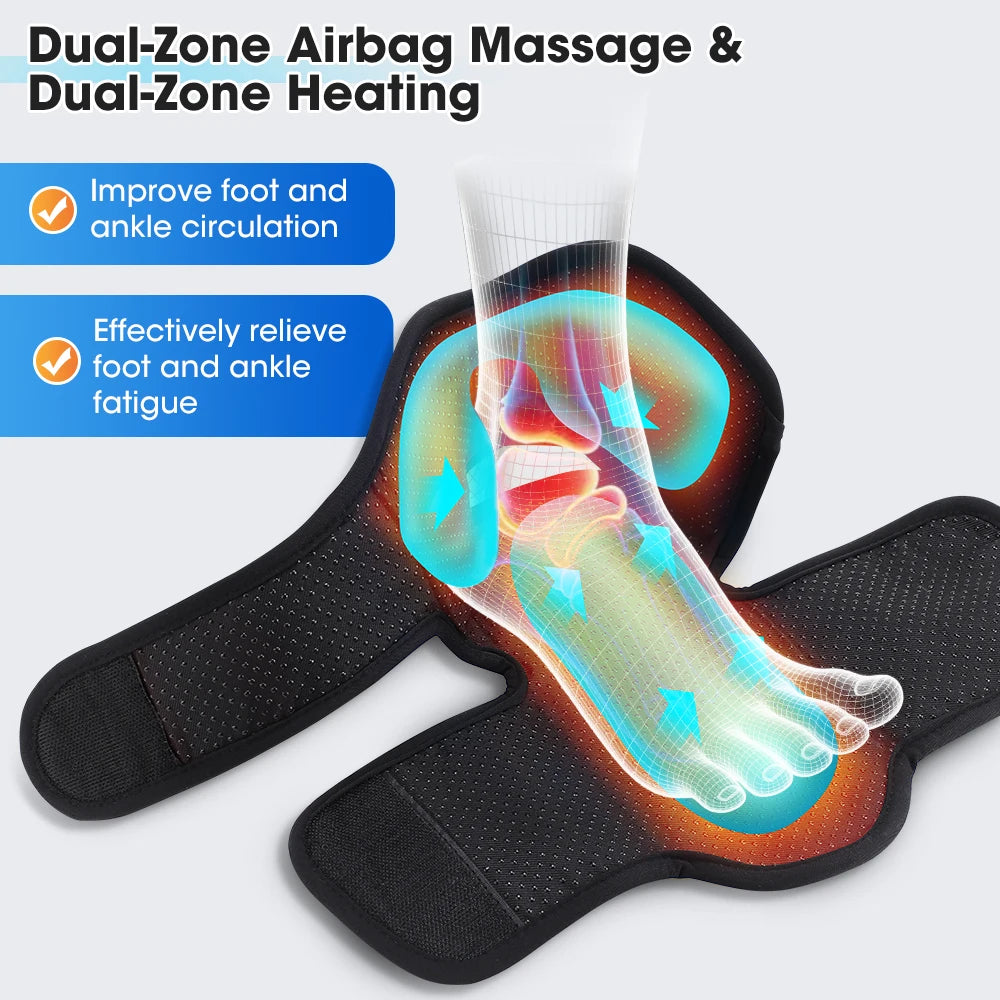 Hailicare Heated Ankle Foot Massager With Air Compression 4 Levels