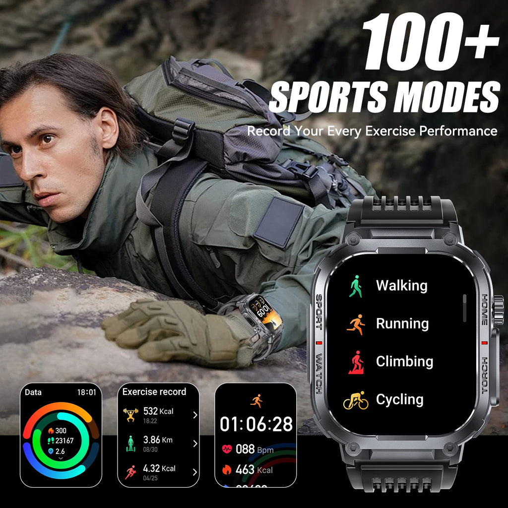 EIGIIS Smart Watch Men 3ATM Waterproof Heart Rate Fitness Tracker