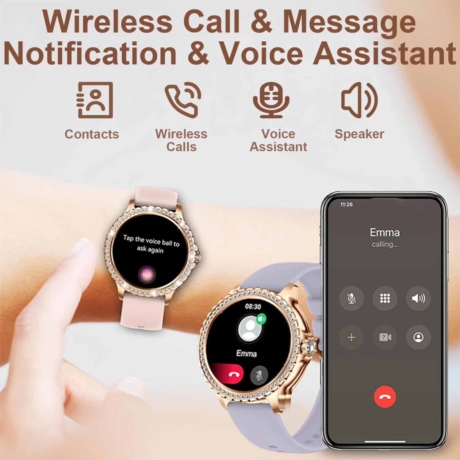 INNOFOVO Smartwatch for Women Touchscreen Fitness Tracker with Calls