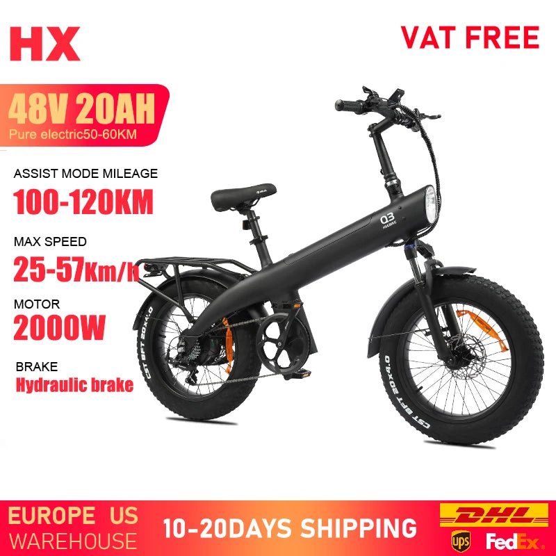 HX 2000W Electric Mountain Bike 48V 20Ah Fat Tire Edition