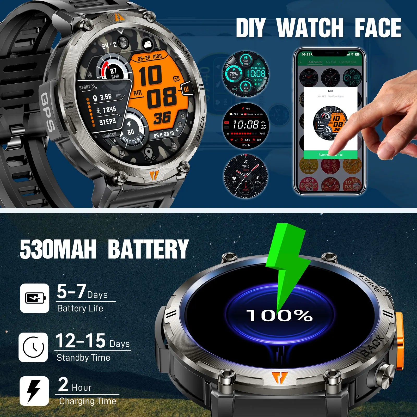 EIGIIS KE3 Smartwatch Bluetooth Call And Heart Rate Monitor