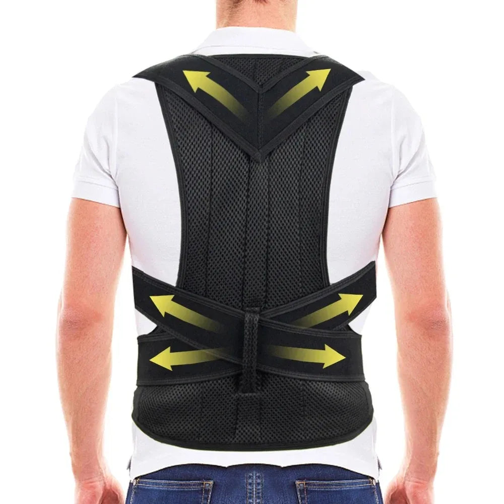 Jiehu Adjustable Back Brace Posture Corrector For Lumbar And Shoulder