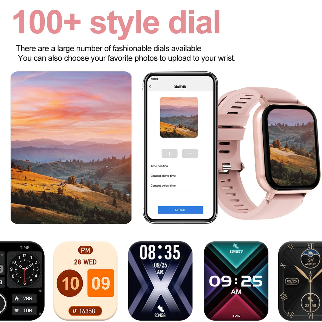 Smart Watch With Wireless Calling Music Messages Custom Watch Face