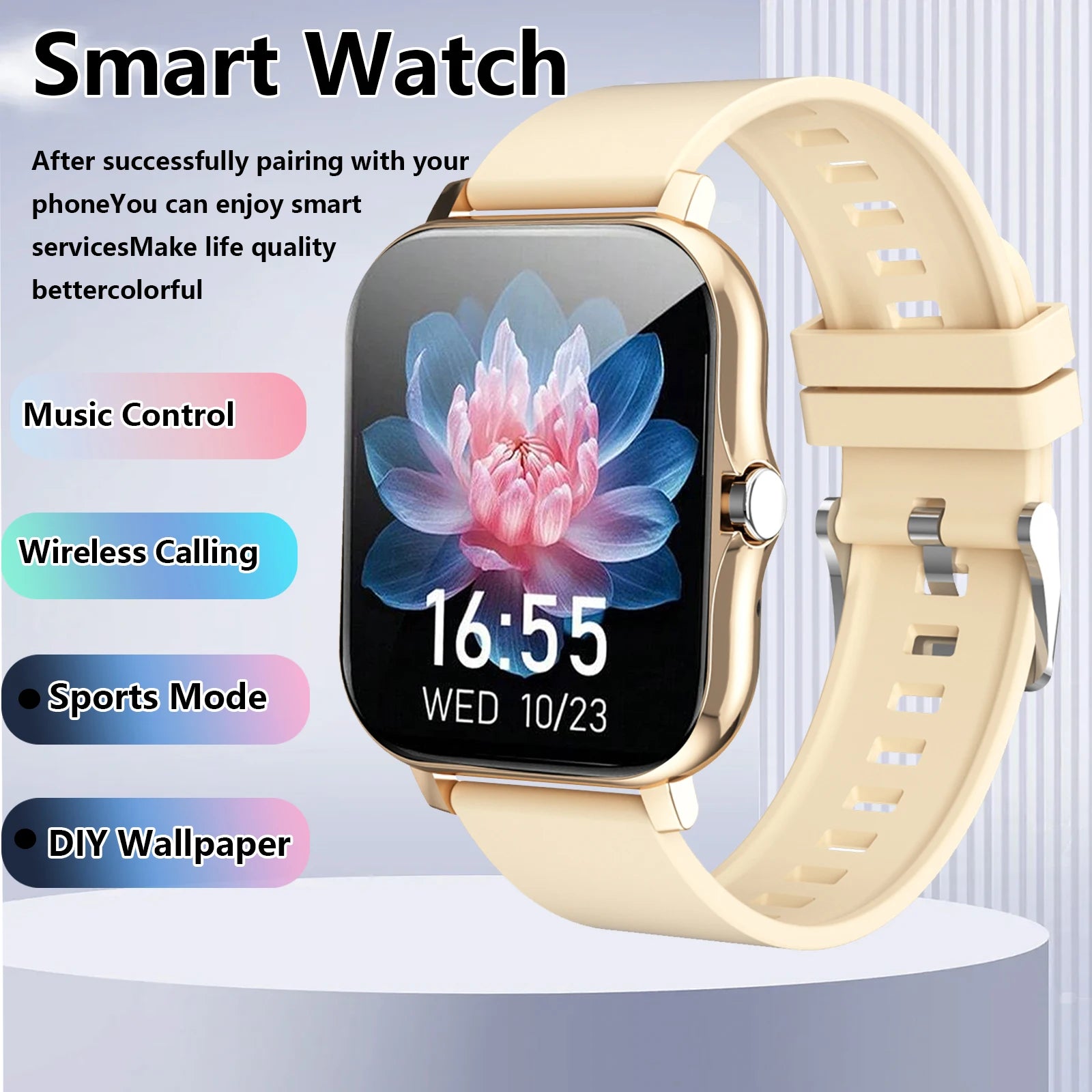 Odelettevcy Smartwatch With Wireless Calling And Message Reminders