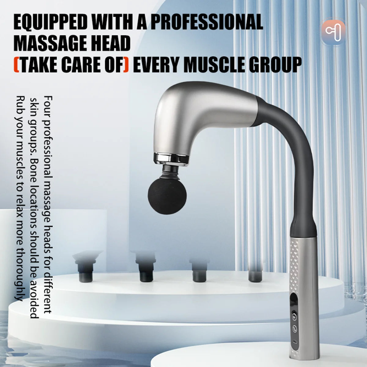 Electric Fascia Gun Massager Handheld Trigger Point Therapy Device For Fitness